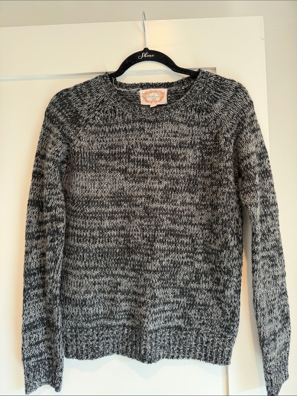 Ambiance Marled Black & White Crewneck Sweater